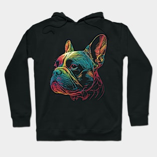 French Bulldog - Frenchie Watercolor Painting Portrait Art Hoodie